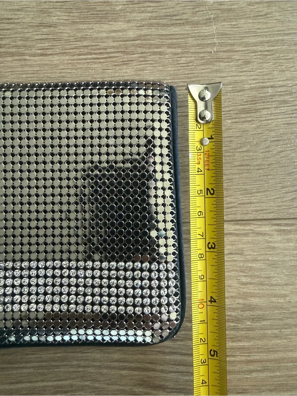 Stunning! Whiting & Davis Silver Metallic Mesh Evening Clutch Handbag Wallet